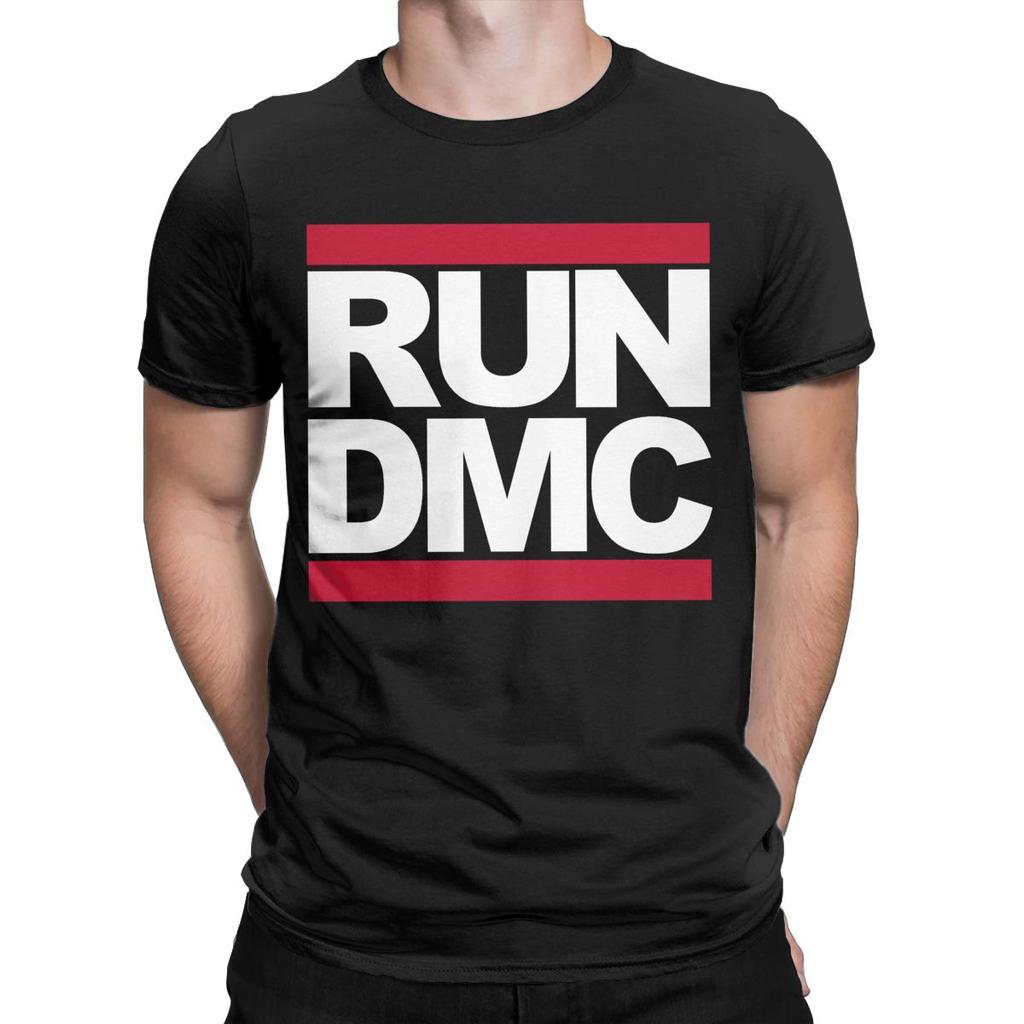 Футболки с логотипом Run DMC для мужчин Потрясающая хлопковая футболка Футболка с круглым вырезом и коротким рукавом Подарок на день рождения Топы
