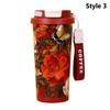 Stainless Steel Thermal Mug Double-layer Insulated Cup New Straw Cup  Travel