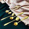 Dessert Mixing Spoon Stainless Steel Tableware Cutlery Set Flower Spoon Set Teaspoon Soup Spoon