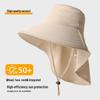Летняя шляпа с широкими полями для защиты от УФ-лучей, водонепроницаемая, со съемной шалью и защитой шеи для хвостиков
