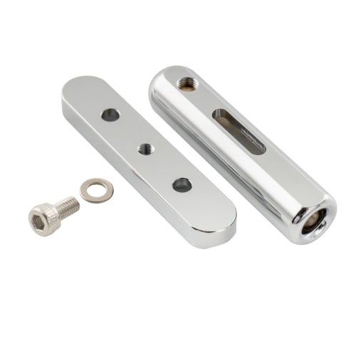 Musiclily Ultra Brass Guitar Single Bridge, Hardtail Bridge with 6 Independent Saddles, 10mm Wide, for Electric Guitars, Chrome