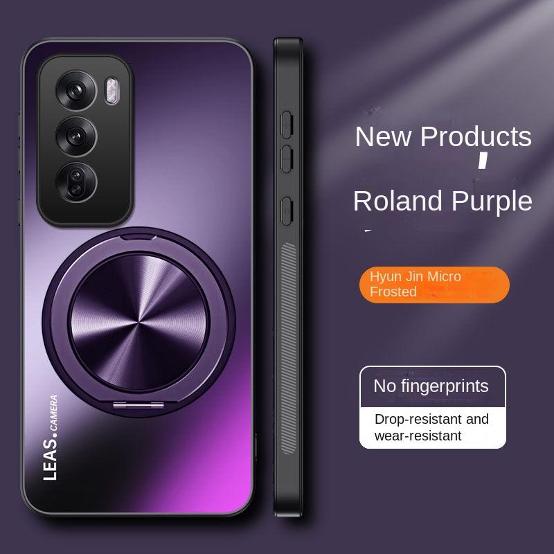 Чехол для OPPO Reno 12 Pro Жесткий Матовый С Кольцом-Подставкой Магнитный Защитный Задний Чехол-Оболочка Для OPPO Reno12 12Pro Полное Покрытие