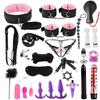 26Pcs Sex Set Toy PU Leather Bundled Tying Set SM Set for Couples Adults Sexy Suit for Couples