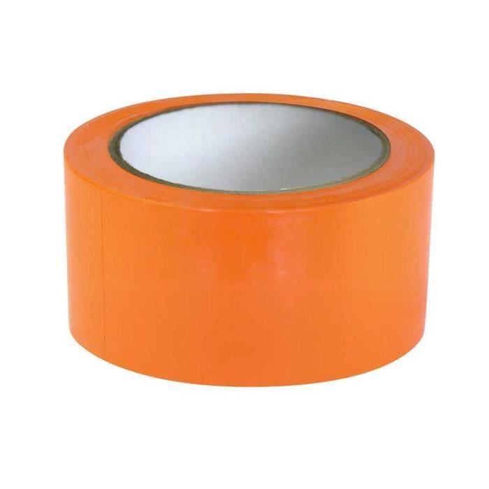 Ruban adhésif de chantier multi usage, masquage réparation - PVC orange - 33 m x 50 mm - BTP, bâtiment, travaux de plâtrage