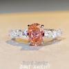 Nine Beauty Jewelry High Carbon Diamond Pink Zircon Gemstone Sterling Silver Ring.