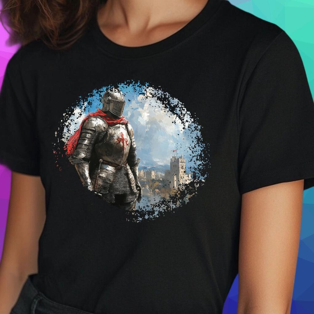 T-Shirt Frauen Ritterrüstung Motiv Baumwolle Größe S bis 3XLWird in neuem Fenster oder Tab geöffnet