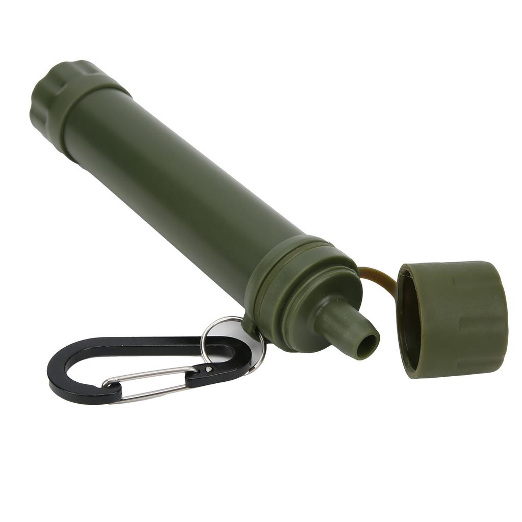 Outdoor Water Filter Straw Water Filtration Purifier Compass Carabiner Camping Equipment