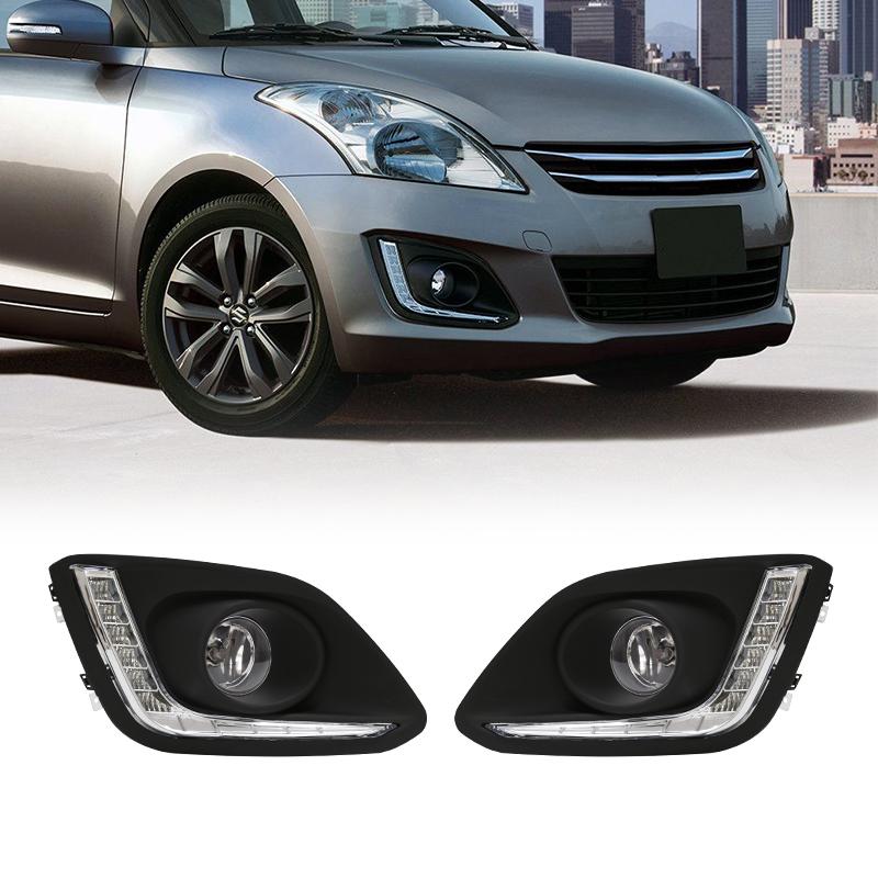 Автомобильный дневной ходовой огонь для Suzuki Swift 2014 2015 2016 DRL Бампер Ходовой фонарь с проводкой, переключателем, водонепроницаемые детали