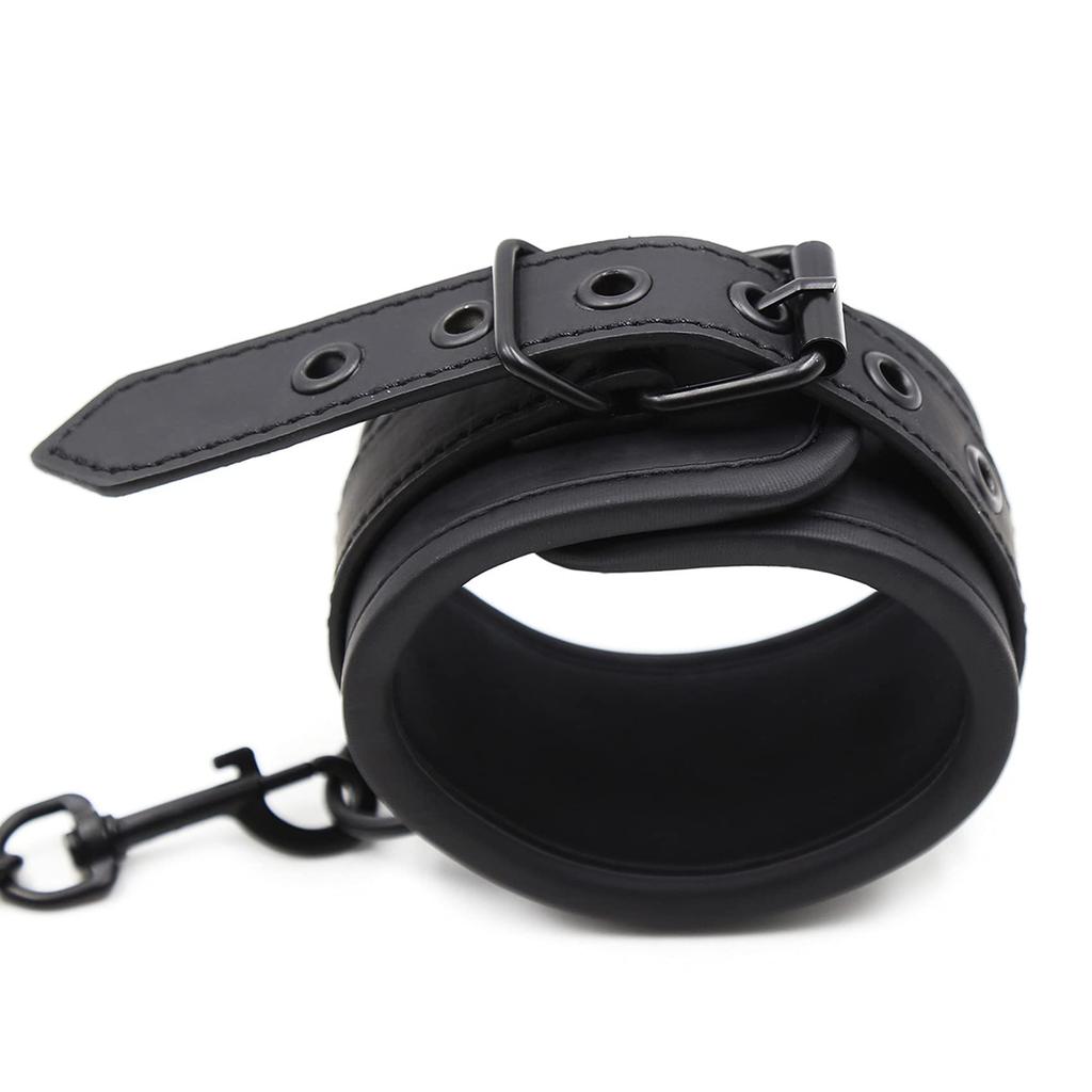 Emoi Handcuffs and Leg Cuffs Leg Adult Role SM PU Enamel Bundled SM Adult Adjustable Pin Unisex Set, Restraints, Durable, Painless, Sponge-Made Cuffs,