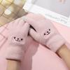 Cycling Student Plush Men Women  Gloves Knitted Gloves Full Finger Warm Mittens