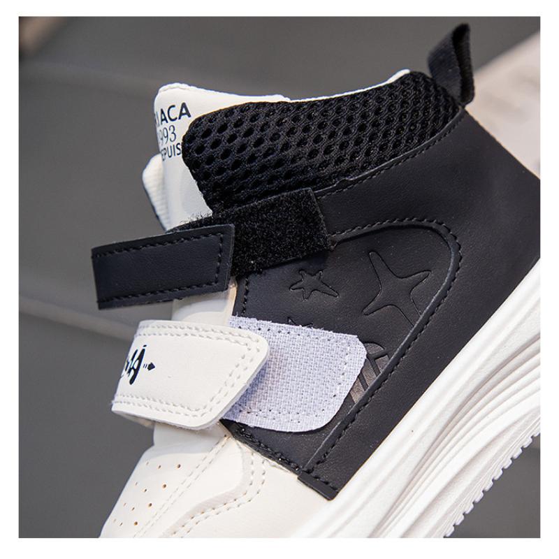 Высокие осенние новые нескользящие повседневные спортивные туфли на мягкой подошве для мальчиков и девочек