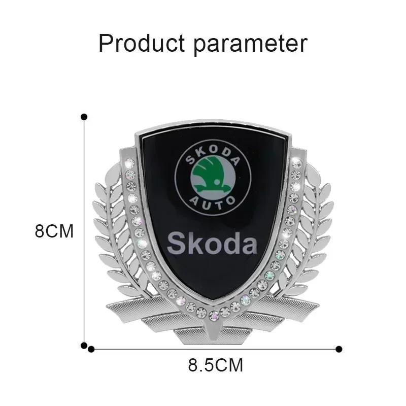 WMZW4 3D Car Window Sticker Exterior for SKODA Emblem Superb 3 Fabia 1 Kodiaq Octavia A7 A5 Karoq RS Yeti Side Decals Alloy Logo Badge