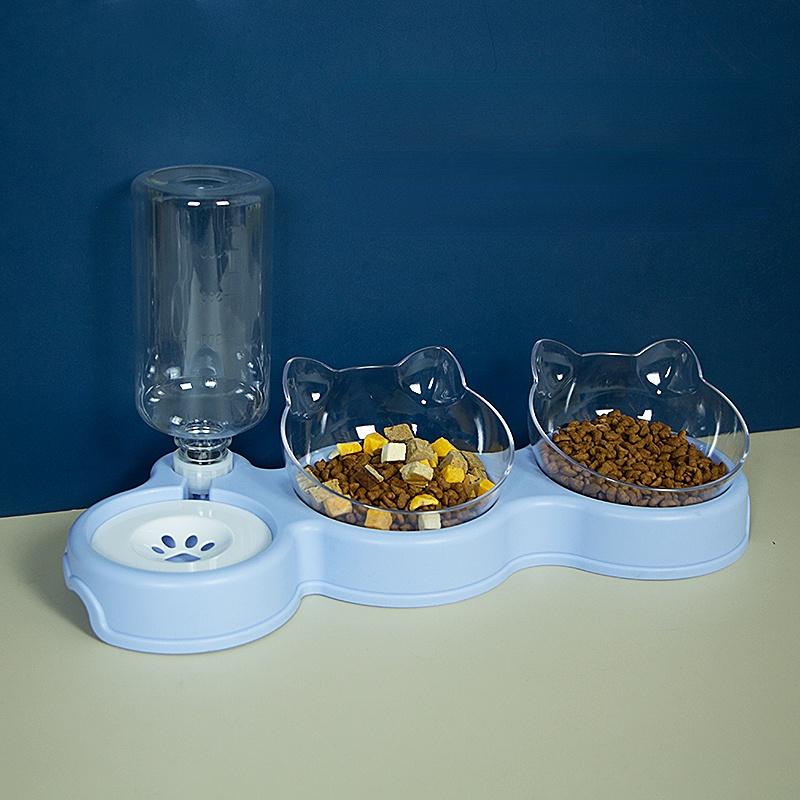 Автоматические кормушки для домашних животных, приподнятые миски для кошек и собак, прочная двойная приподнятая чаша, кормление и питье для кошек, товары для домашних животных