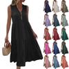 Women's Summer Fashion Loose Tank Dress Casual Sleeveless Solid Color Dresses