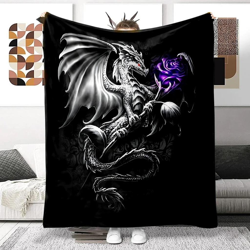 Animal Dragon Blanket Ultra Lightweight Soft Plush Flannel Throws Blanket for Sofa Bed Couch Best Office Gifts  Demogorgon