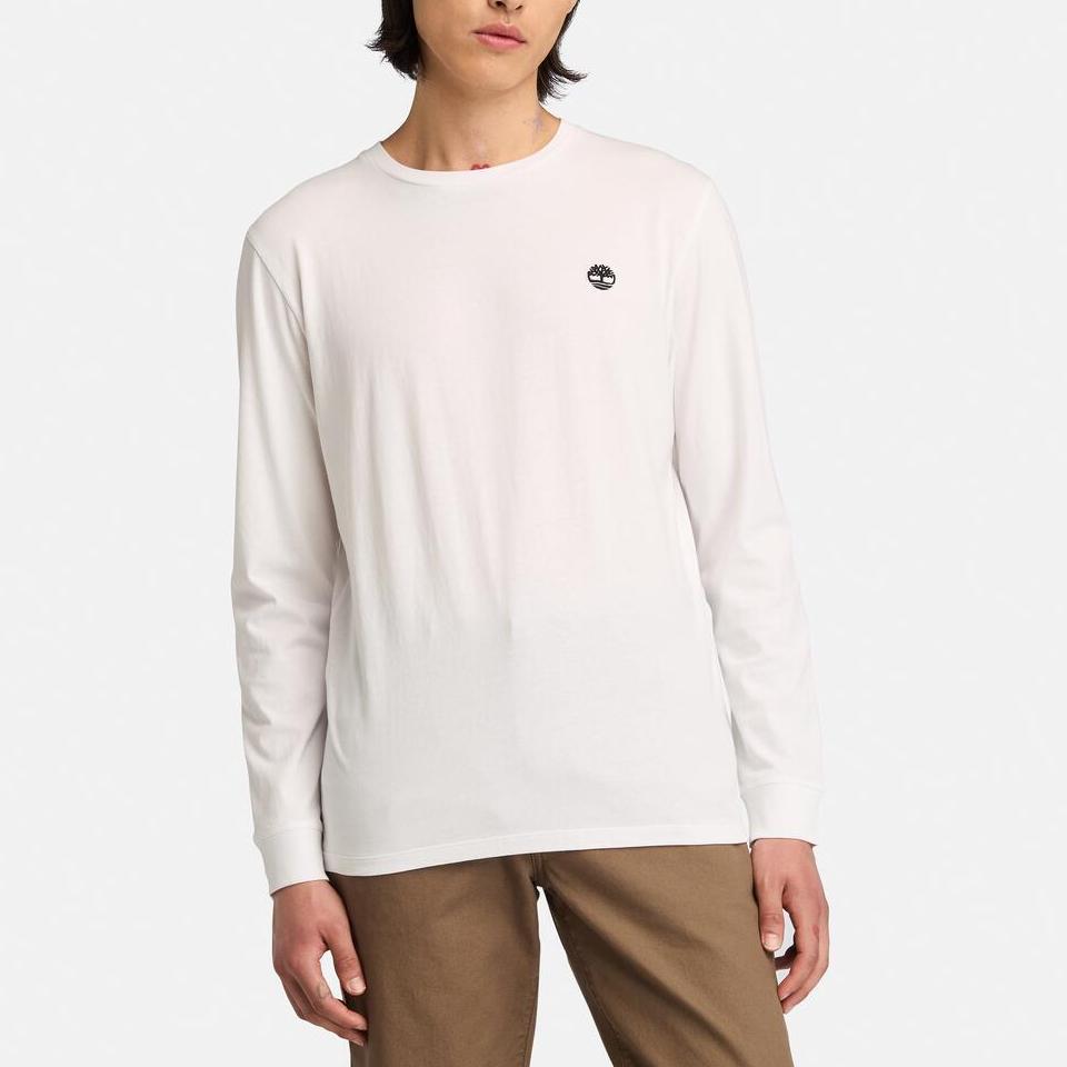 Timberland Мужская футболка с длинным рукавом, для улицы, повседневная, дышащая, белая A5XVK100