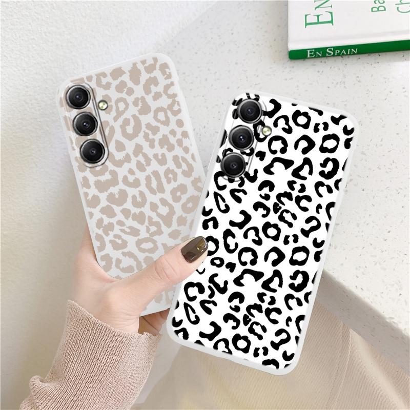 Мягкий силиконовый чехол с леопардовым узором для Xiaomi Redmi Note 13 Pro Samsung A55 M35 S24 iPhone Huawei Honor Realme Camera Защитный противоударный чехол