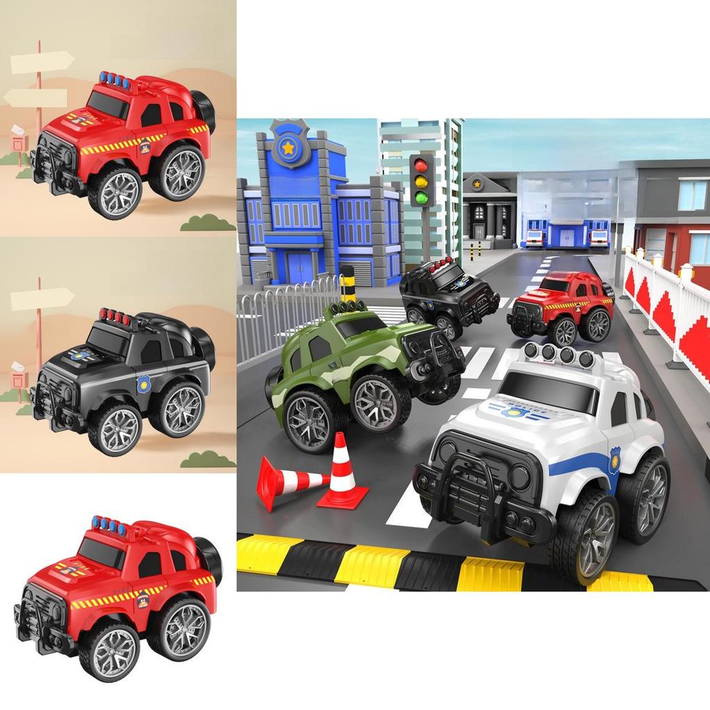 Игрушечная полицейская машина для бездорожья с вращением на 360 градусов для игр и обучения малышей