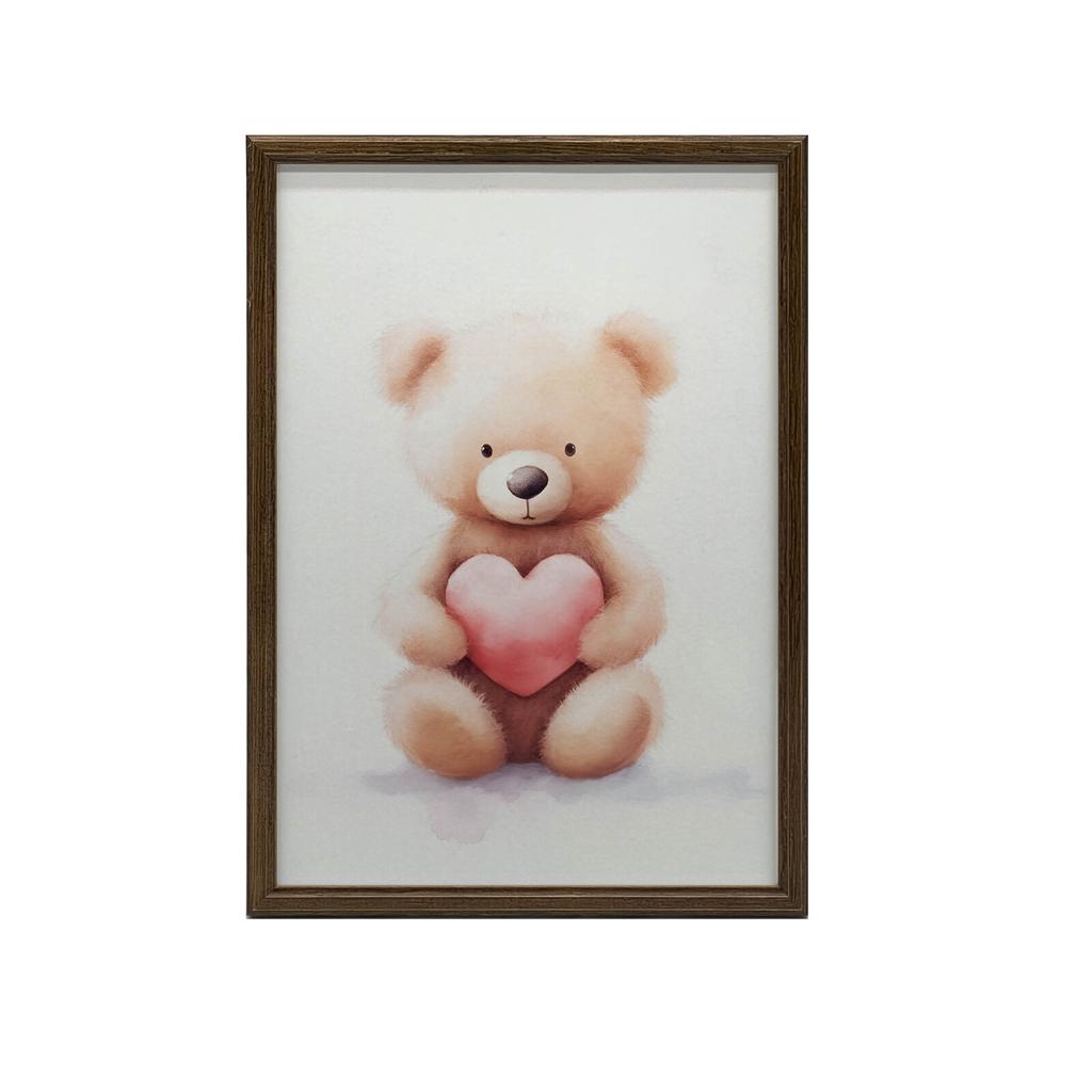 Miś Z Sercem Pełnym Miłości Miś Z Sercem Pełnym Miłości, 50X70 Cm, Bez Ramy, Papier Matowy 230 Gsm