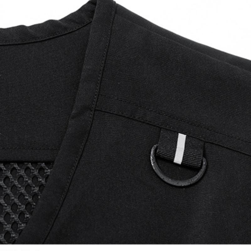 M-5XL Large Size Men's Solid Color Jacket Casual Coat Multi-pocket Sleeveless Vest Spring And Autumn Loose Vest Men's Clothing