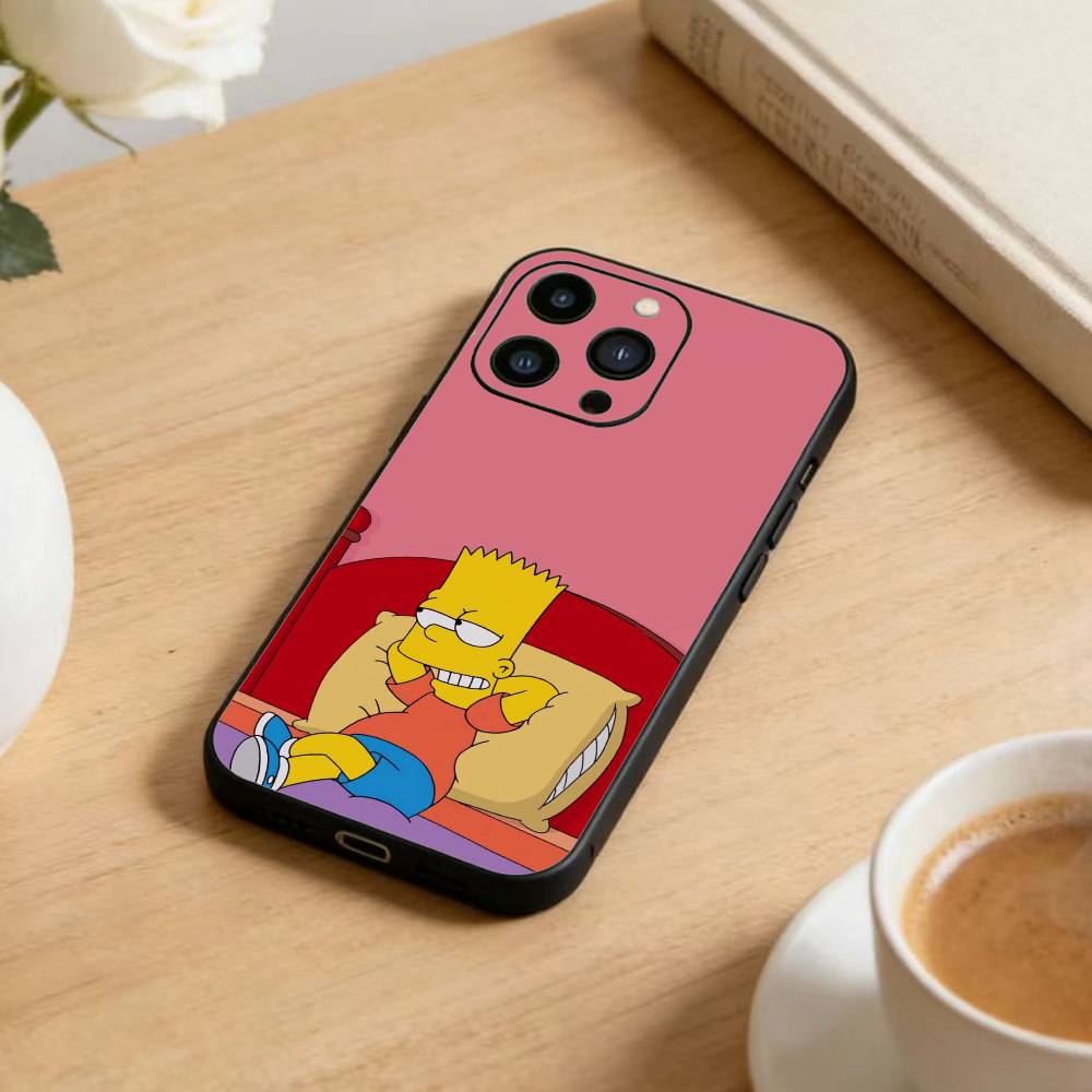 Anime T-The S-Simpsons-s  Phone Case For iPhone 17 16 15 14 13 12 Max Plus Silicone Black Cover
