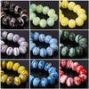 10pcs 12x8mm Rondelle Faceted Opaque Lampwork Glass Loose Spacer Beads For Jewelry Making DIY Crafts Findings