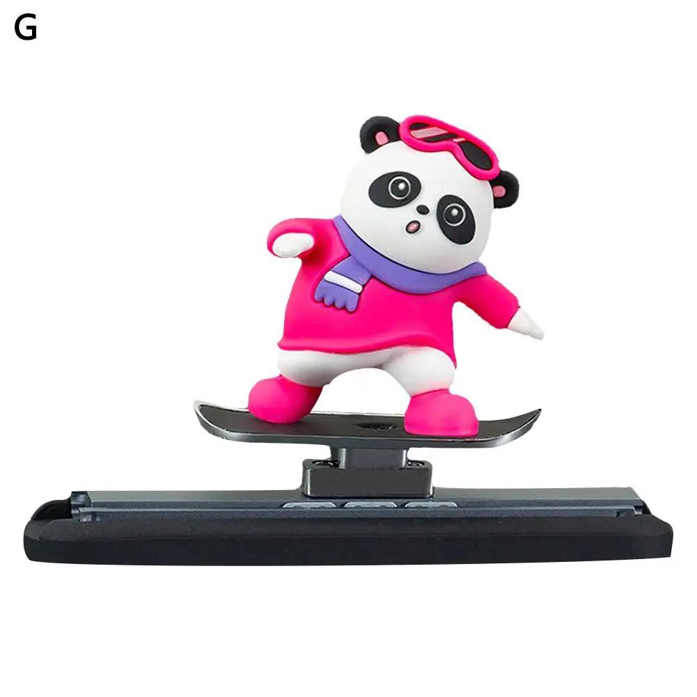 Car Skateboard Bear Cartoon Car Ornaments Movable Center Console Ornaments Accessories Car Decoration Y5c5