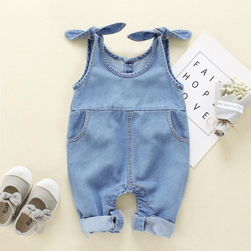 Boy Solid Denim Overalls Children's Clothing Kids Overalls Child Jeans Pants Infant Jumpsuit Girls Outfits