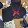 Authentic Red Trim Sailor Suit: JK Academy Style Student Uniform Set