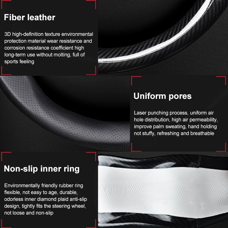 Car Steering Wheel Cover Breathable Anti Slip Leather Steering Cover For Hyundai Accent AMICA Aslan Azera DYNASTY Elantra Equus Galloper