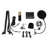 Podcast Equipment Bundle Multifunctional Condenser Mic with Live Sound Card Kit for Live Streaming