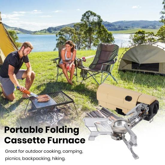 Camping Gas Stove Flame Intensity Adjustable Wind-proof Portable Travel Use Picnic Burner 2600W Folding Stove