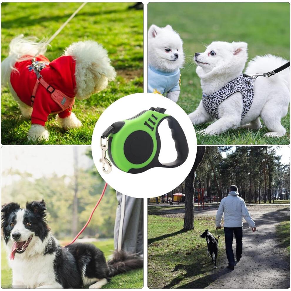 Retractable PET lead, telescopic traction rope Automatic pet leash Ergonomic handle green