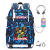 Multi-functional USB Charging Backpack, Large Capacity Outdoor Travel Backpack, Game Print Design Casual Daypack