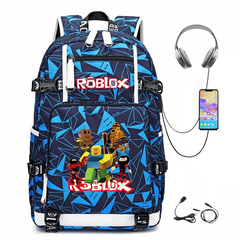 Multi-functional USB Charging Backpack, Large Capacity Outdoor Travel Backpack, Game Print Design Casual Daypack