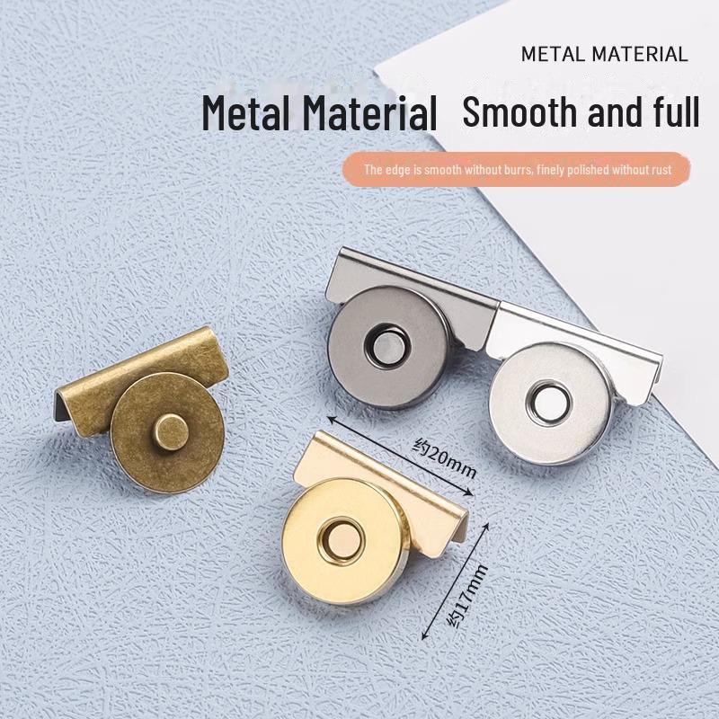 Прочная магнитная металлическая пряжка для сумок: Фиксация без шитья, совместимость с кожей и тканью, скрытая магнитная кнопка