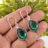 Серьги с зеленым изумрудом, ювелирные изделия, великолепные серебряные серьги ручной работы, ювелирные изделия из стерлингового серебра 925 пробы для свадебного подарка