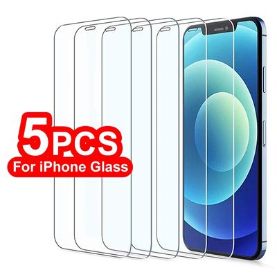5 шт. защитное стекло для iPhone 16 15 12 13 14 7 8 6 Plus для Samsung Redmi 13C 12C 12 протектор экрана для iPhone X XS XR 11 Pro Max закаленное стекло