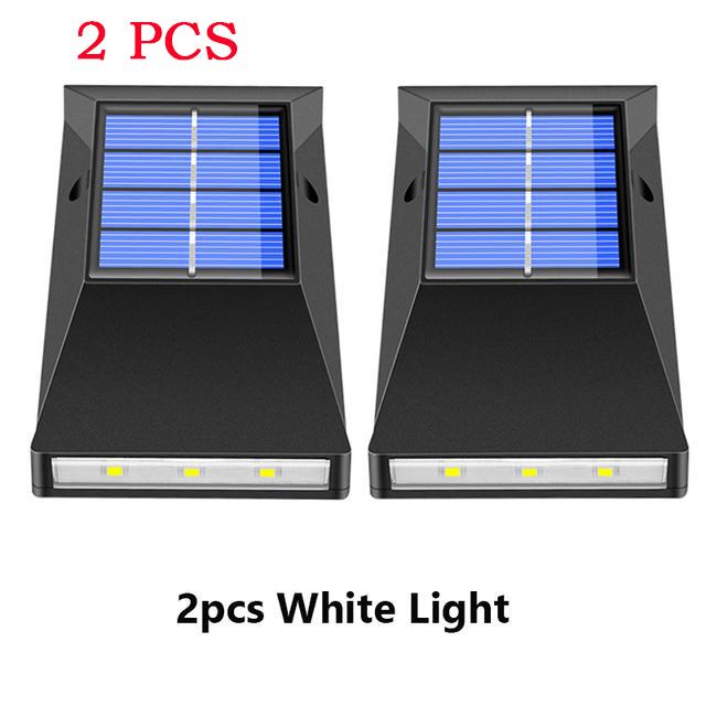 Светодиодный солнечный свет, открытый водонепроницаемый, 6 светодиодов, автоматическое включение ночью, на солнечной энергии, настенный светильник для украшения патио, сада