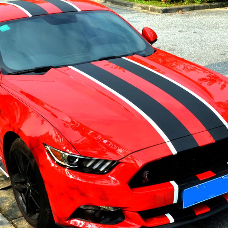 Для Ford Mustang 15-20 узор из углеродного волокна, полный кузов, гирлянда, декоративная наклейка, капот двигателя