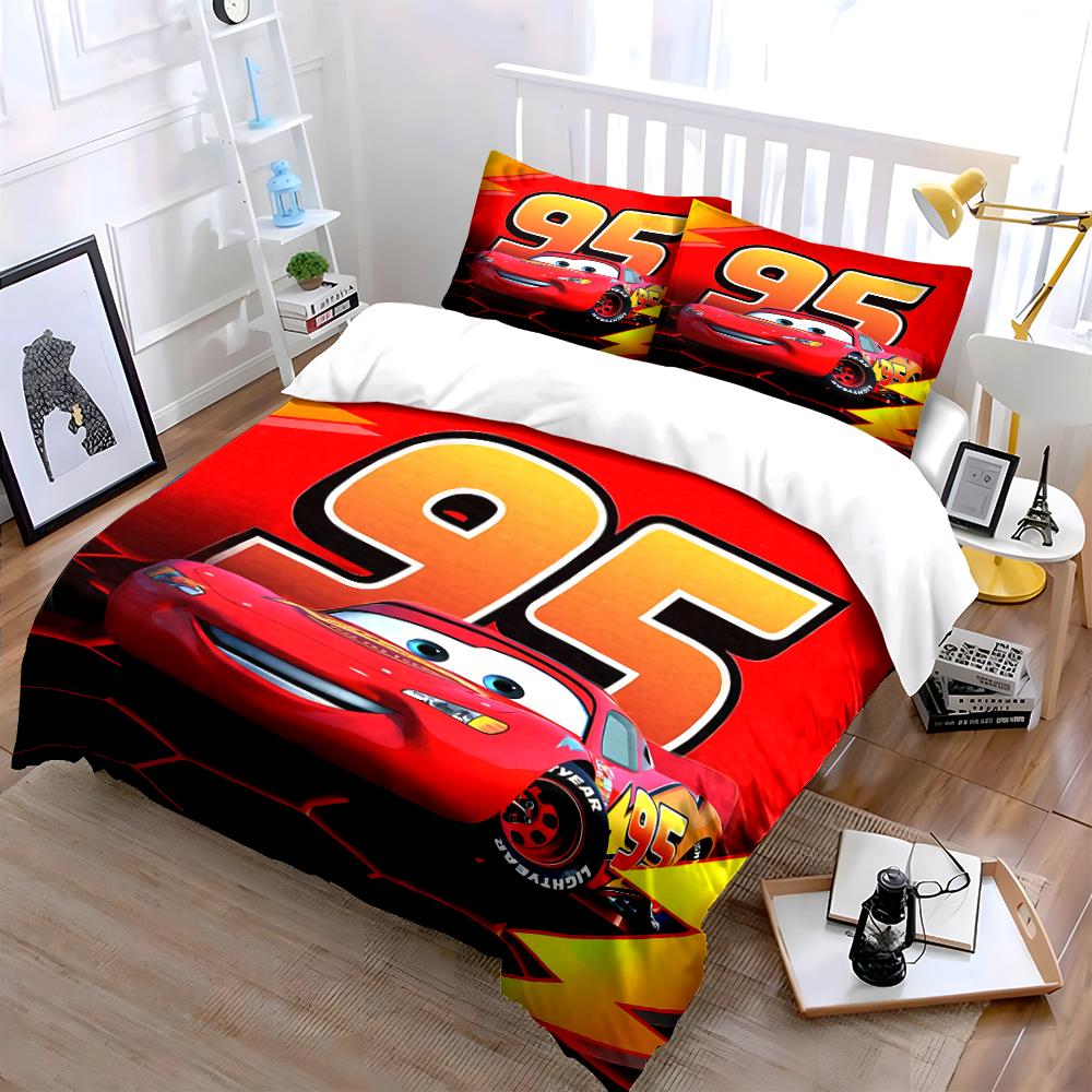 Red Racing Car Theme Bedding Set Bedding set (1 duvet cover, 2 pillowcases, duvet not included)