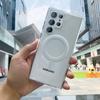 Оригинальный магнитный чехол Magsafe для телефона Samsung Galaxy S25 S24 Ultra S23 FE S22 Plus с беспроводной зарядкой, противоударный прозрачный чехол