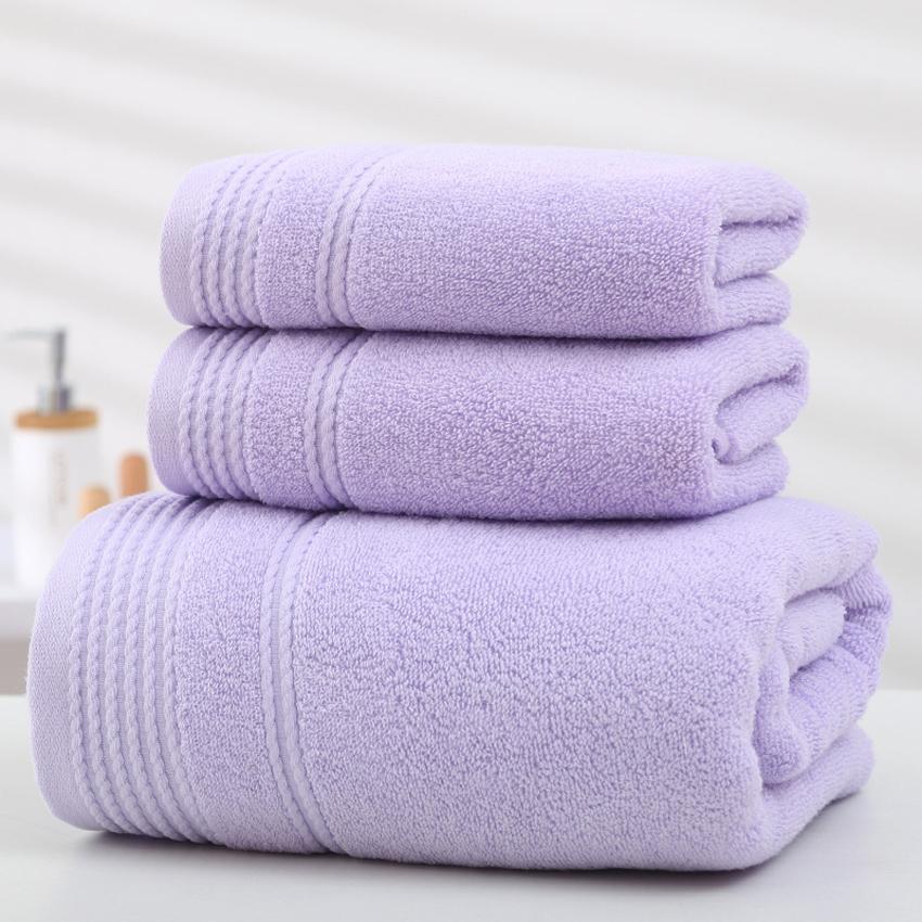3pcs Towel Set Twist Jacquard Bath Towels Candy Color 100% Cotton Face Shower Towels Soft Thick for Home Bathroom Spa Adults