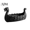 Home Decor Display Stand Resin Dragon Boat Storage Case, Decorative Space Saving Desktop for Living Room Organizer, Matte Finish Sculpture Entryway