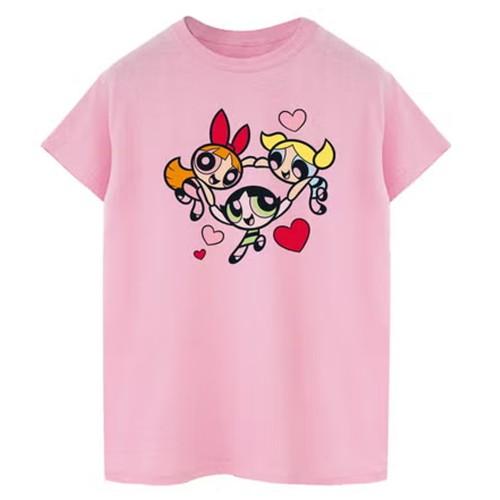 The Powerpuff Girls Girls Heart Circle Cotton T-Shirt