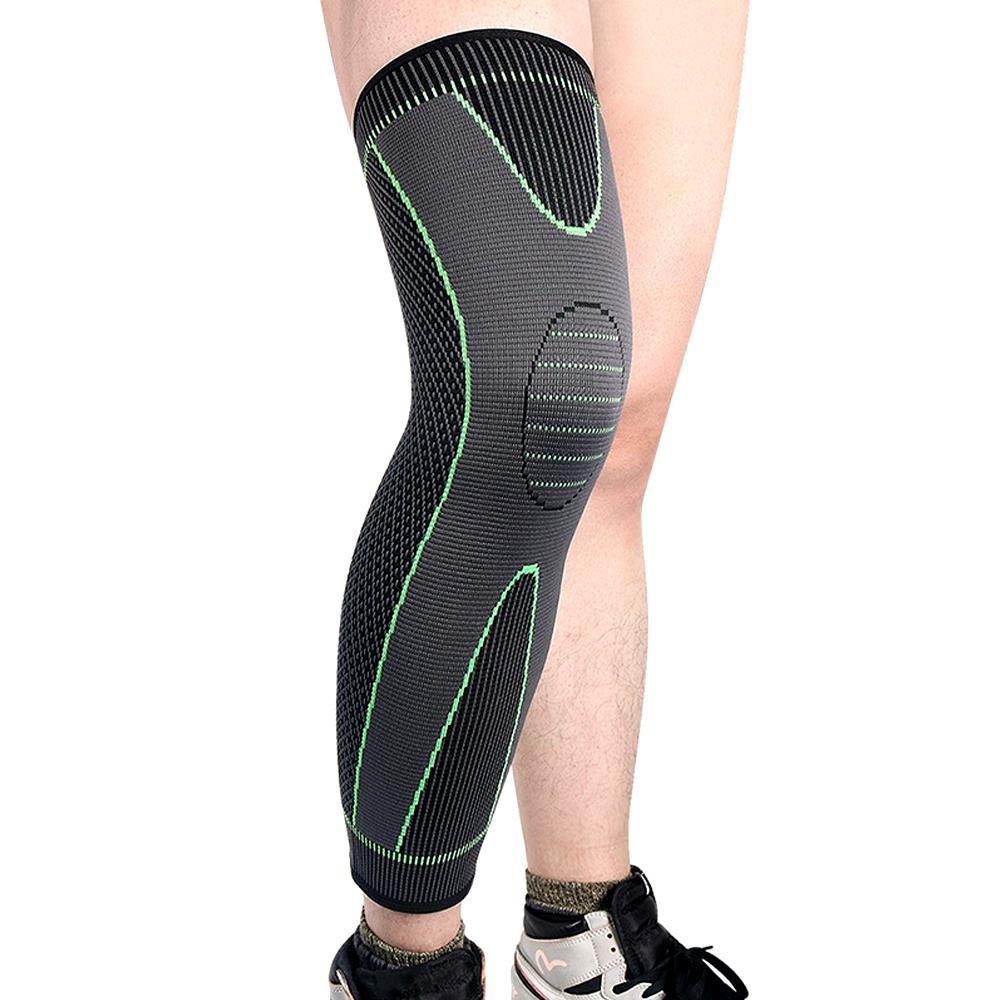 1pc Gym Sports Full Leg Compression Sleeves Knee Braces Support Protector Pads Weightlifting Arthritis Joint Pain Relief Muscle Tear