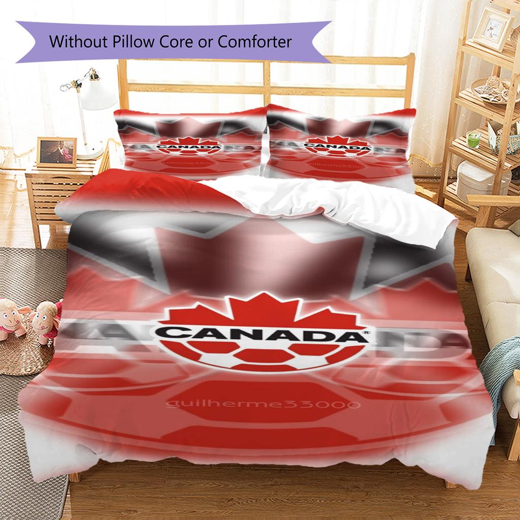 CANADA FC Pattern Bedding Set Quilt Cover Pillowcase Home Decor Gift (1 * duvet cover + 2 * pillowcase, without core)