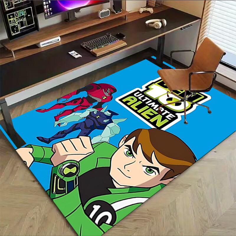 1pc Ben Ultimate Alien Carpet for Playroom Bedroom Living Room Sofa Home Decor,kids Game Area Rug Non-slip Floor Mat Y73044