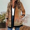 Women's Fall And Winter Fashion Casual Printed Long Sleeve Mid-Length Cardigan Jacket