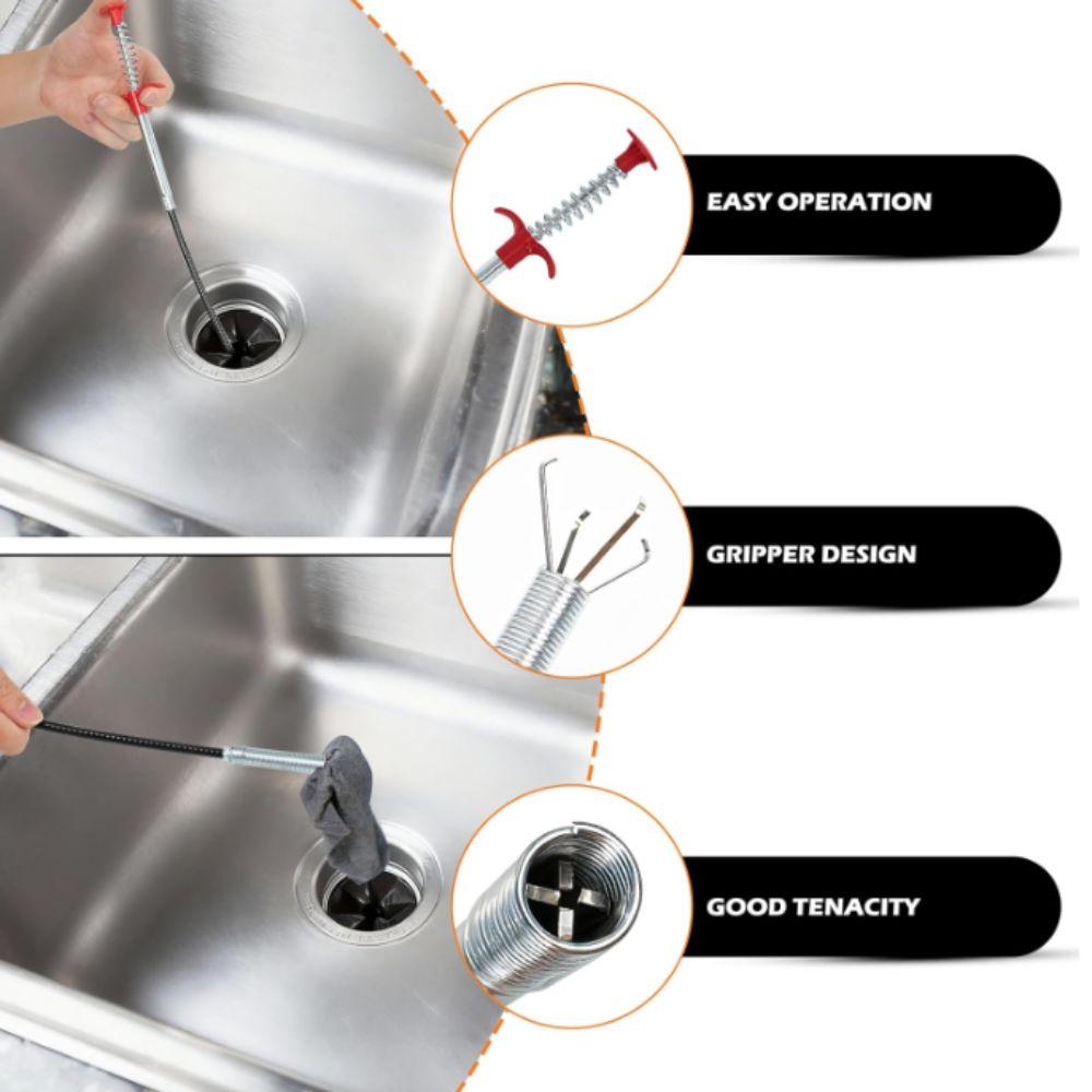Flexible Design Pipeline Dredging Tool Spring Grip Sewer Cleaning Picker  Kitchen Sink Cleaning